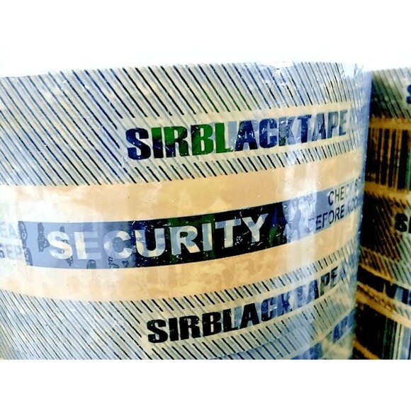 SirBlackTape Security Masking Tape  Pack Of 9 Clear-Check Seal Before Accepting - Picture 2 of 5